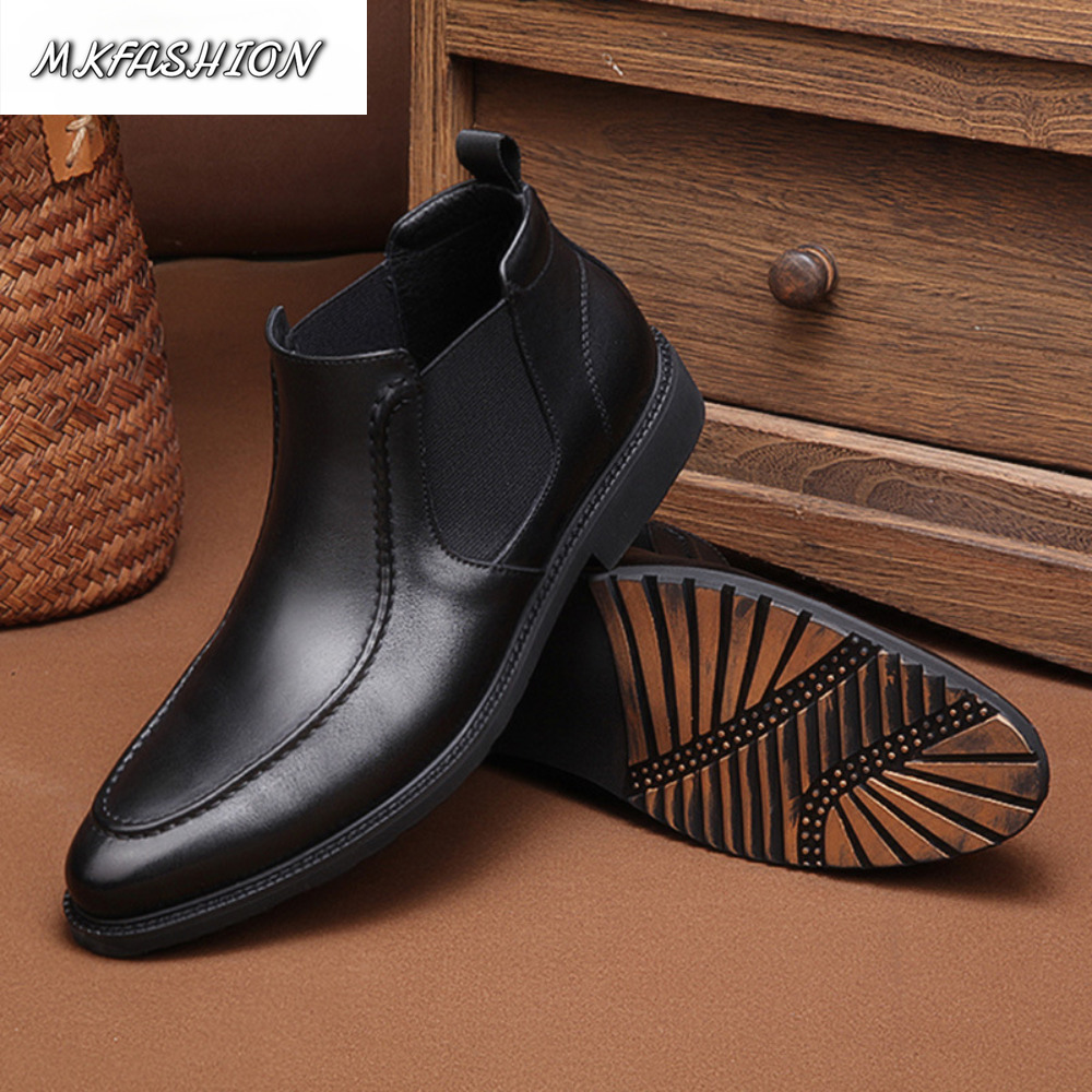 Street Fashion Online - Sepatu Boots Pria Kulit Lembut Sol