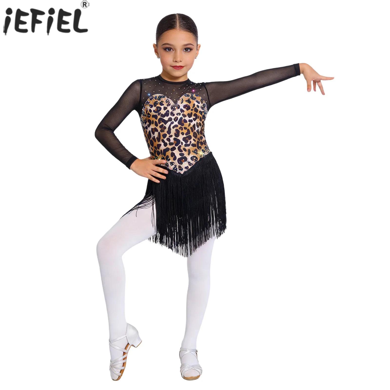 Street Fashion Kids - Gaun Dansa Latin Rumbai Anak Perempuan,