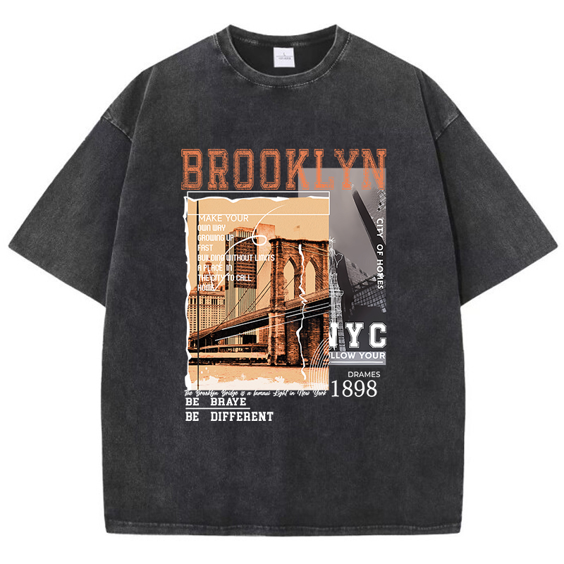 Street Fashion Nyc - Brooklyn kaus Wanita lengan pendek, Kaus