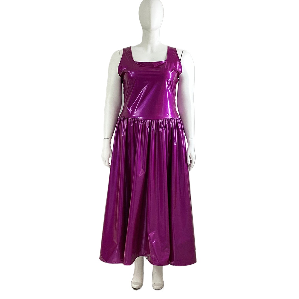 Queen Street Fashion - Gaun Tank PVC wanita, gaun pesta