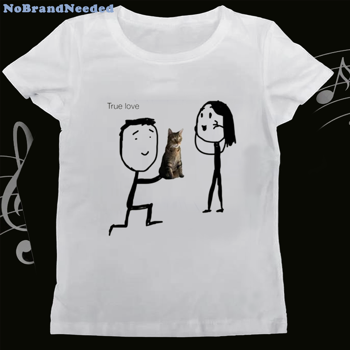 Fashion Street Cat - Kaos Cetak Meme Kucing Ture Love