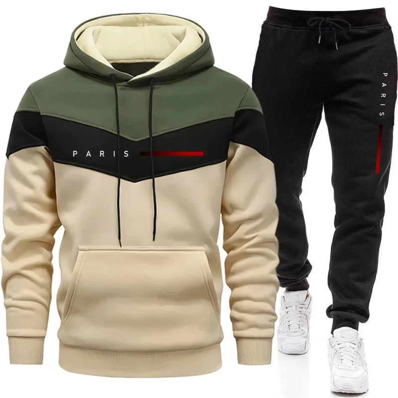 Street Fashion Male - Setelan Hoodie Pria Paris Fashion untuk