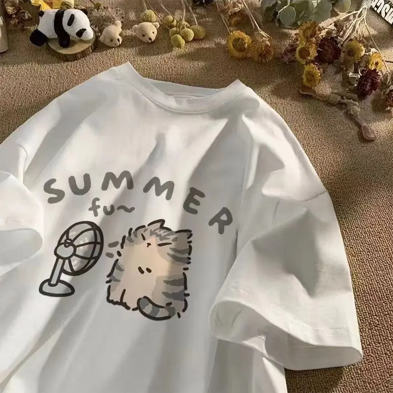 Fashion Street Cat - Baju pasangan lengan pendek pria wanita,