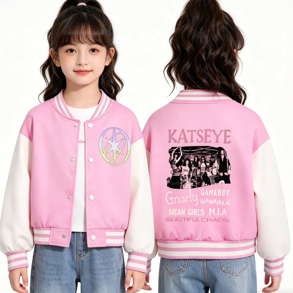 KATSEYE Jaket Bisbol Pendek An - Street Fashion Kids ulasan dan harga