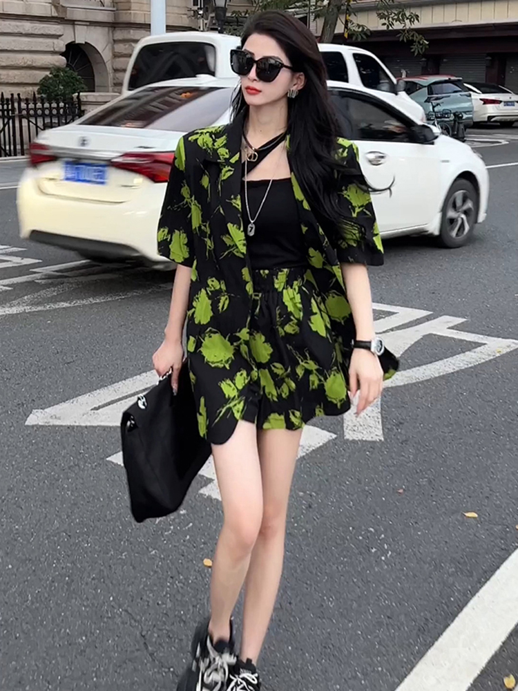 Setelan Jas Bermotif Modis Wan - Street Fashion Online ulasan dan harga