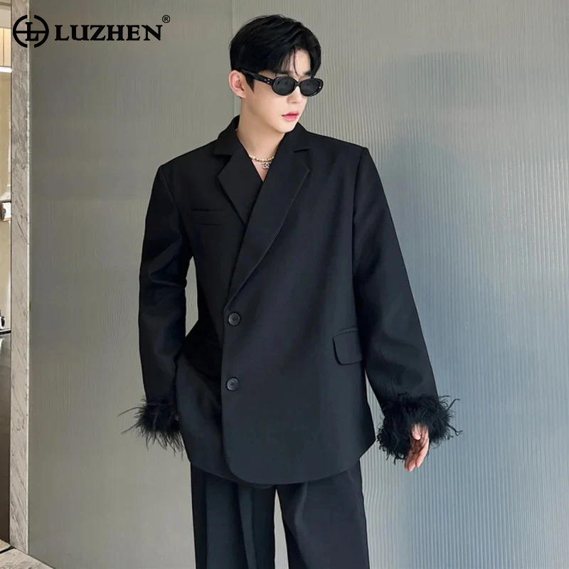 LUZHEN Mantel Fashion Pria Bla - Street Fashion Reviews ulasan dan harga
