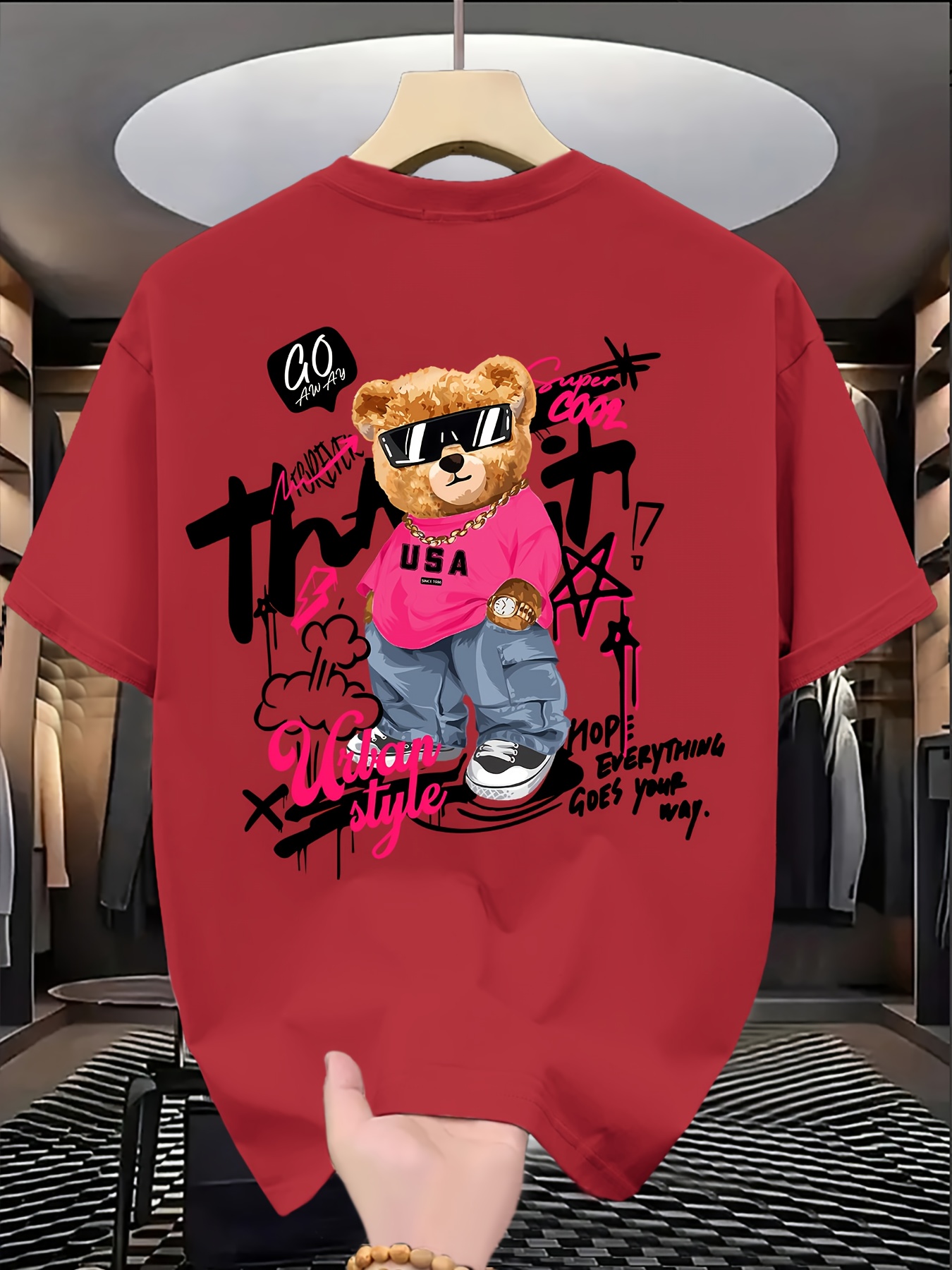 Kaus Pria Trendi Gambar Beruan - Italy Fashion Street ulasan dan harga