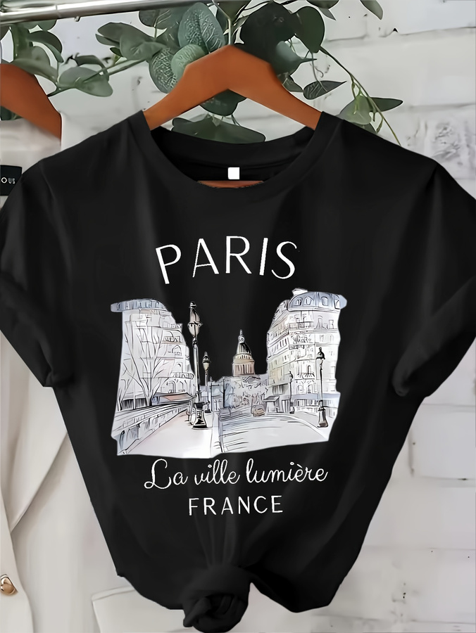 Kaos Wanita Berkerah Bulat Mot - Street Fashion Paris 2025 Trends ulasan dan harga
