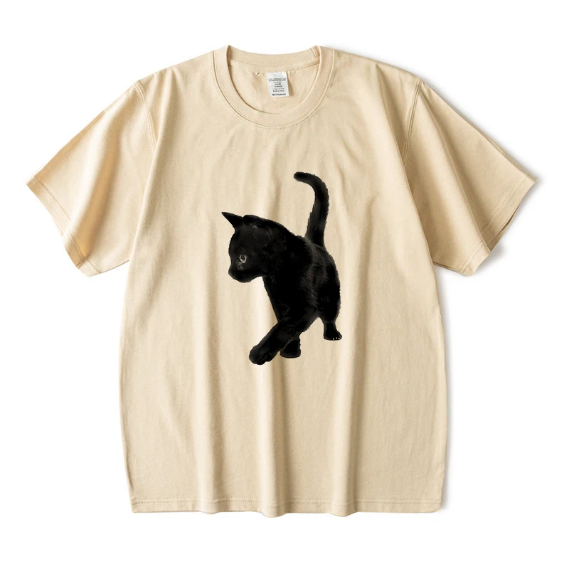 Kaus Lengan Pendek Motif Kucin - Fashion Street Cat ulasan dan harga