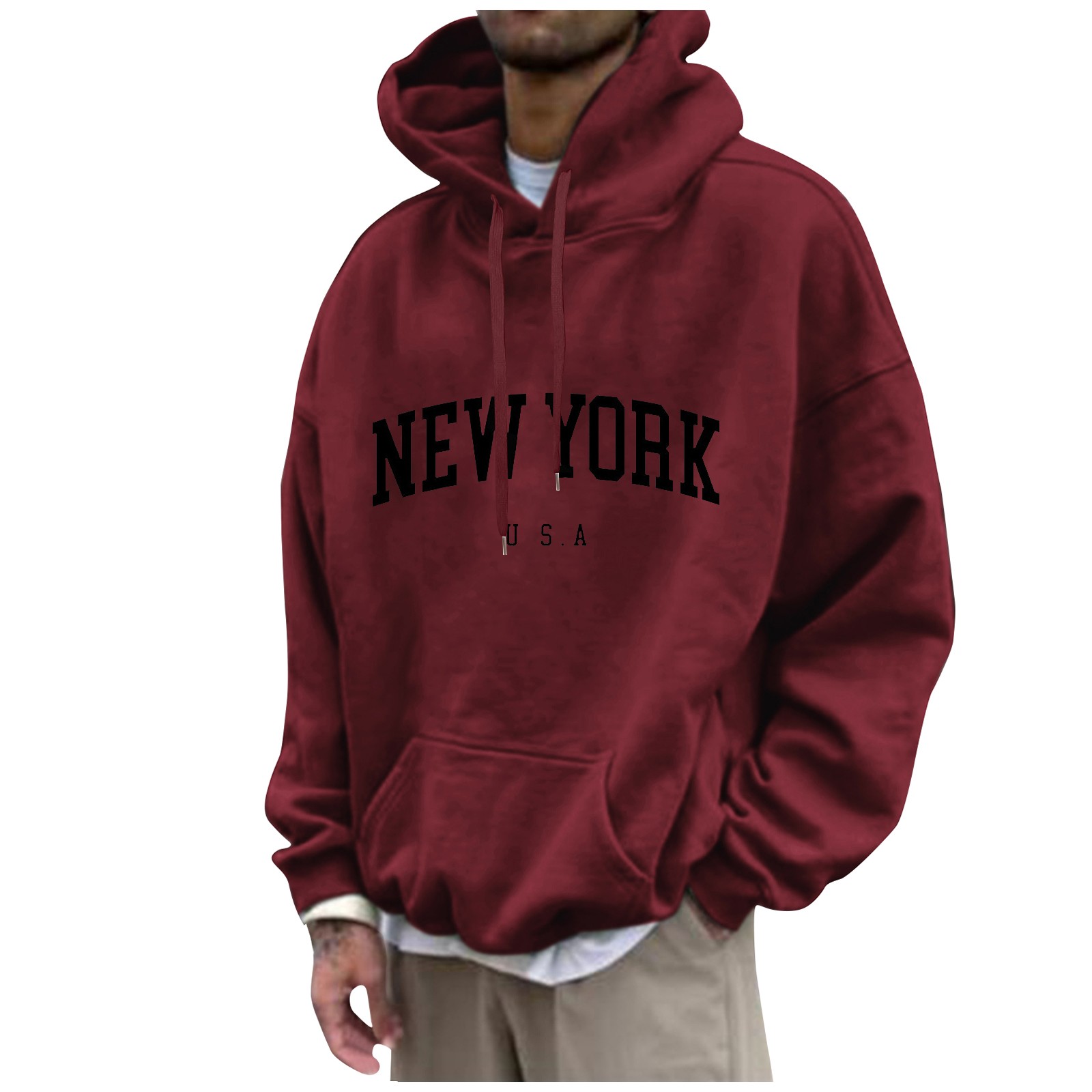 New York hoodie pria, baju ola - High Street Fashion New York ulasan dan harga