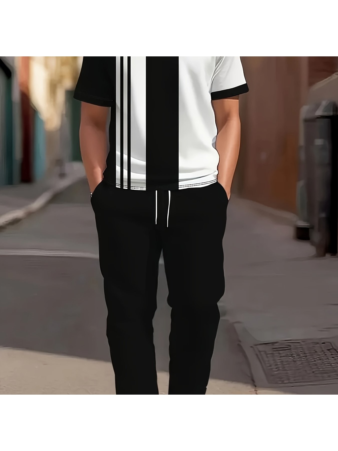 Setelan Celana Panjang Lengan  - Street Fashion Male ulasan dan harga