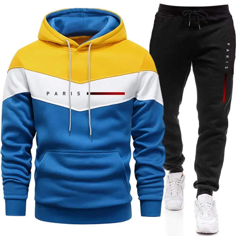 Setelan Hoodie Pria Paris Fash - Street Fashion Male ulasan dan harga