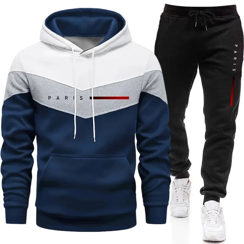 Setelan Hoodie Pria Paris Fash - Street Fashion Male ulasan dan harga