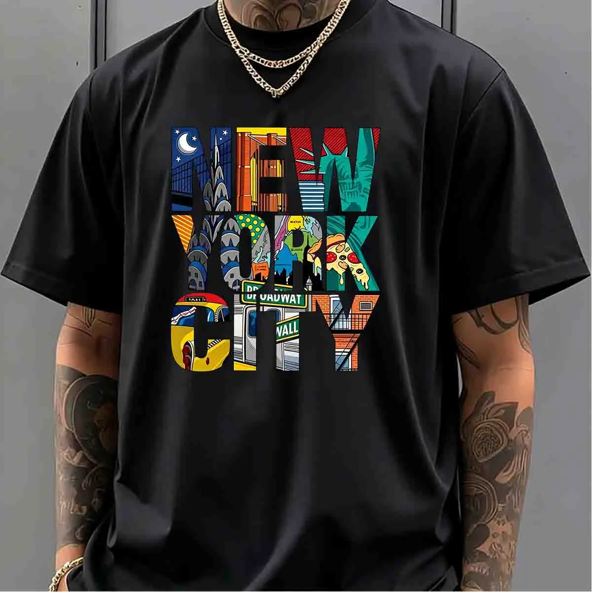 Pakaian Pria Kaus Bermotif Kot - High Street Fashion New York ulasan dan harga