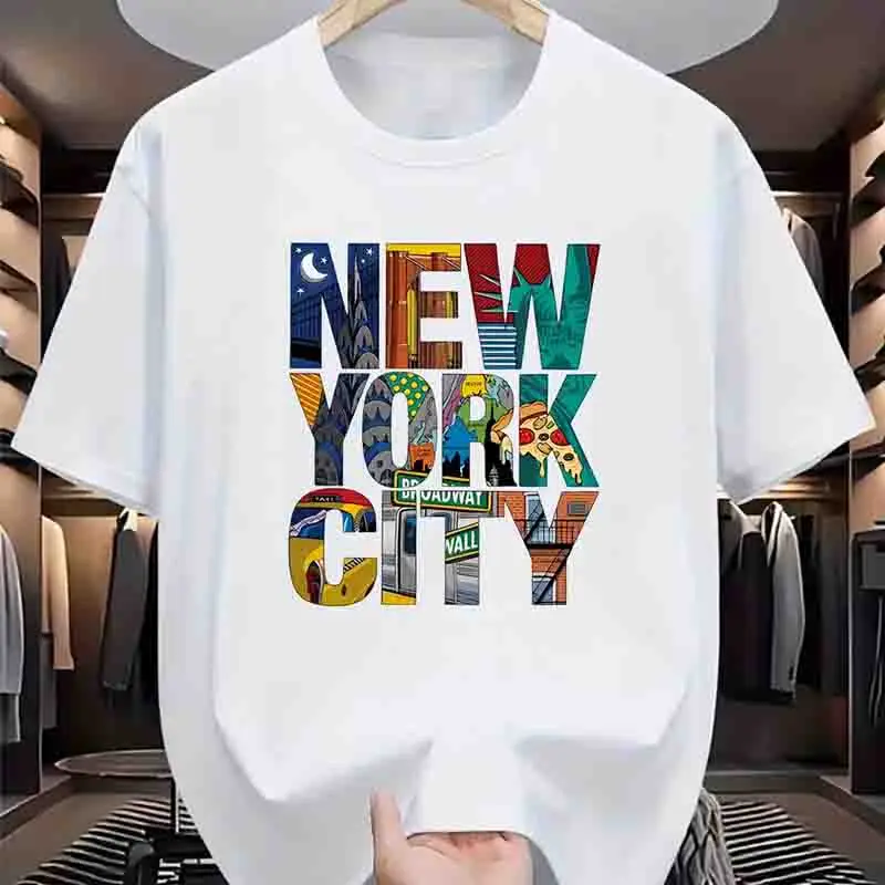 Pakaian Pria Kaus Bermotif Kot - High Street Fashion New York ulasan dan harga