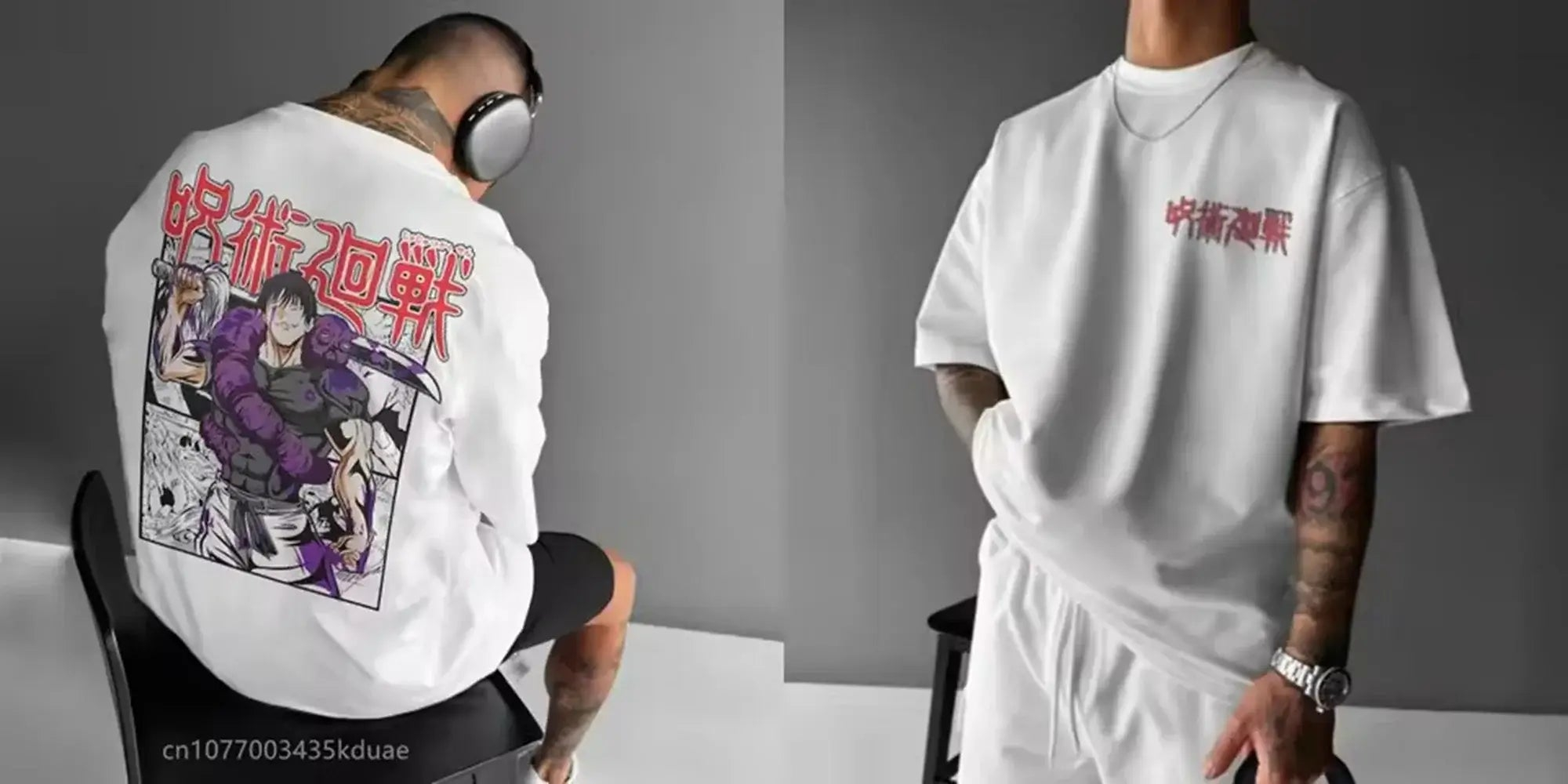 Kaus Jujitsu Kaisen Atasan Gra - Street Fashion In Japan ulasan dan harga