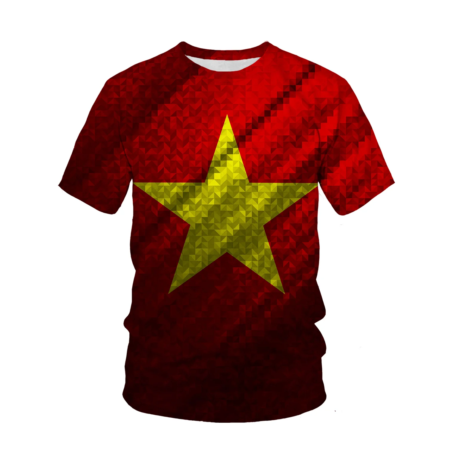 Kaos 3D Bermotif Bendera Vietn - Street Fashion In Vietnam ulasan dan harga